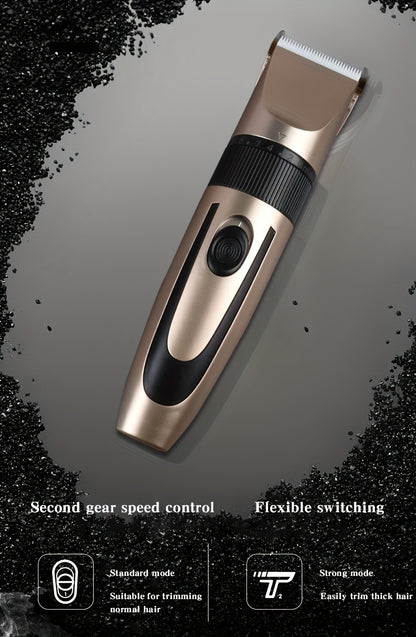 HIENA Multi-Purpose Electric Hair Clipper Kit - Sleek Metallic Finish, USB Rechargeable with 320mAh Lithium Battery, Includes 4 Combs & Cleaning Brush, Ideal for Body, Leg & Private Grooming, Personal Grooming Kit|Professiona