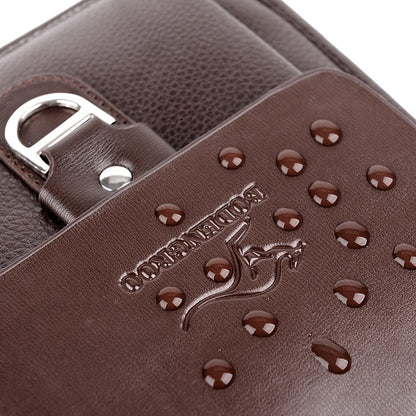 Men's Microfiber Leather Shoulder Bag Basic Style with Buckle for Daily Commute - Adjustable Strap No-Print Messenger Bag - Business Casual Crossbody Bag