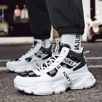 Women'S High-Top Fashion Sneakers with Plaid Pattern, Lightweight EVA Sole, Lace-Up Closure, Fabric Insole, and Tassel Embellishment - All-Season Sports Shoes with Random Printing Design, Ladies Sneakers