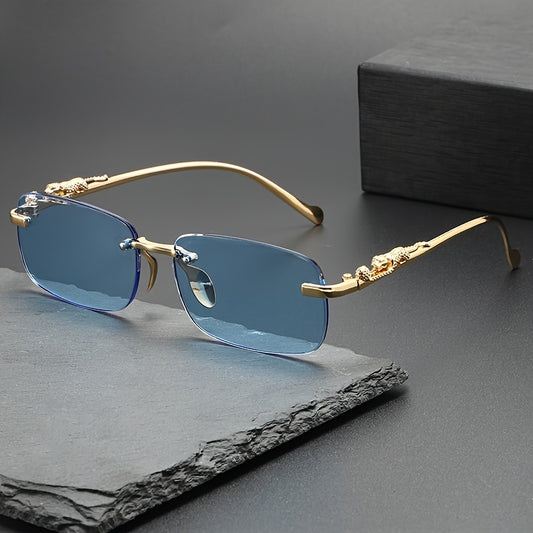 Perfectly stylish leopard-print frameless Men&apos;s and Women&apos;s glasses, ideal for holiday parties, trips, or as a festive gift, hunting eyewear