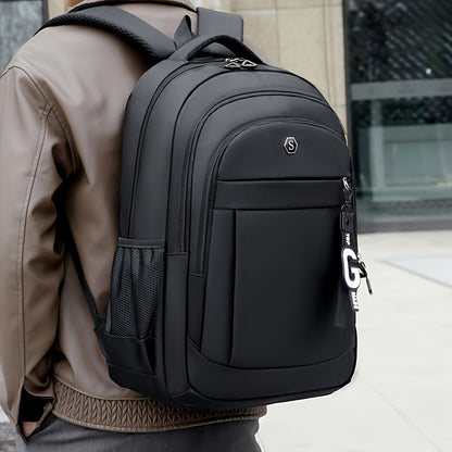 Men's Stylish Large Capacity Backpack - Black, Business & Travel Ready with Multiple Compartments, Durable Lightweight Design, Perfect for Daily Commute & Computer Use, Backpack for Travel, Highquality Luggage