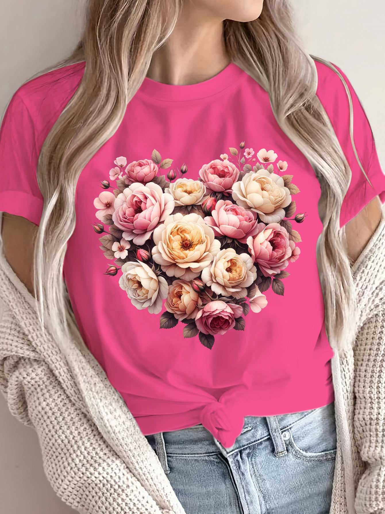Summer Women'S Front Printed Short-Sleeved T-Shirt, Comfortable And Breathable Fabric, Casual And Sporty Style, Suitable for Spring And Summer