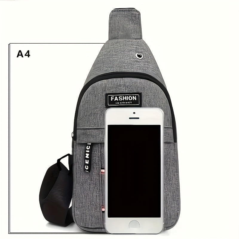 Men'S Canvas Backpack, Black, Multi-Compartment, Adjustable Straps, Woven, Spiked Details, Daily Commute Style, Hand Washable, Uncharged, for Travel & Everyday Use