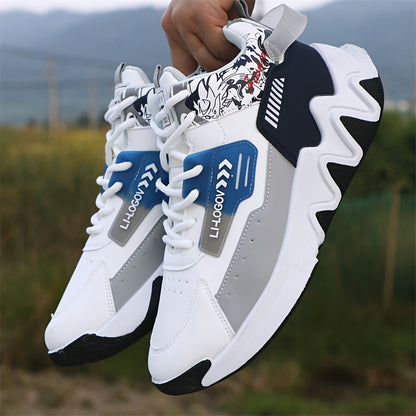Men'S Stylish High-Top Sneakers with "WOD" Logo - Comfortable, Non-Slip Lace-Up Athletic Shoes for Outdoor Activities, All-Season Wear, Casual Sports Style, Rubber Sole, Fabric Upper, Casual Athletic Shoes | Stylish High Top
