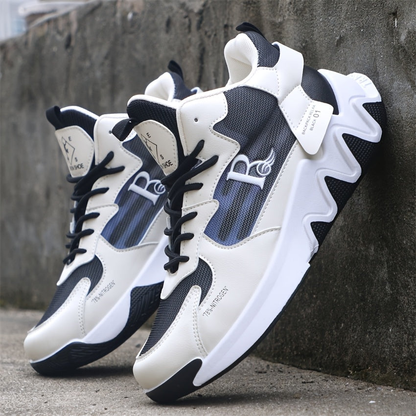 Breathable Men's Running Shoes with Anti-Slip EVA Sole, Lightweight Low-Top Sneakers for Casual Wear and Light Exercise, White with Orange Accents, Comfortable Fabric Upper and Durable PVC Insole, Versatile Sneakers | Stylish