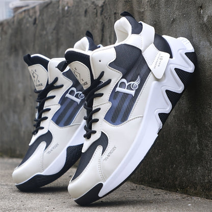 Breathable Men's Running Shoes with Anti-Slip EVA Sole, Lightweight Low-Top Sneakers for Casual Wear and Light Exercise, White with Orange Accents, Comfortable Fabric Upper and Durable PVC Insole, Versatile Sneakers | Stylish