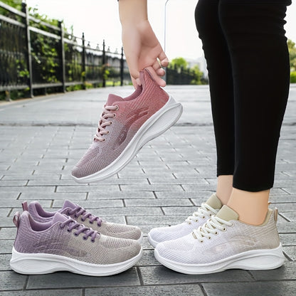 Breathable Mesh Casual Sneakers for Women - Lightweight Low-Top Lace-Up Shoes with Flexible PVC Sole, Neutral Beige, Perfect for Everyday Spring Wear, Breathable Athletics | Mesh Sneakers | Comfortable Fit