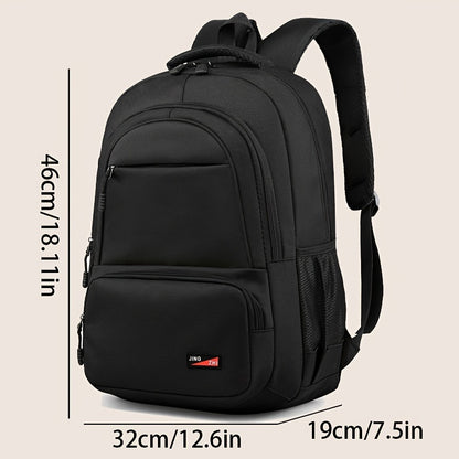 Durable Oxford Fabric Backpack - Spacious, Breathable, Adjustable Strap, Laptop Compartment, Ideal for Hiking, Camping, Travel, School & Work - High 46cm, Long 32cm, Thick 19cm, School Backpack | Adjustable Strap Backpack | D